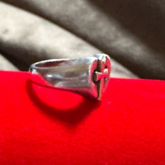 JAMES AVERY CROSS HEART RING 14K Gold And Sterling 6.3g Crosslet Signet Small 4 - Picture 12 of 12